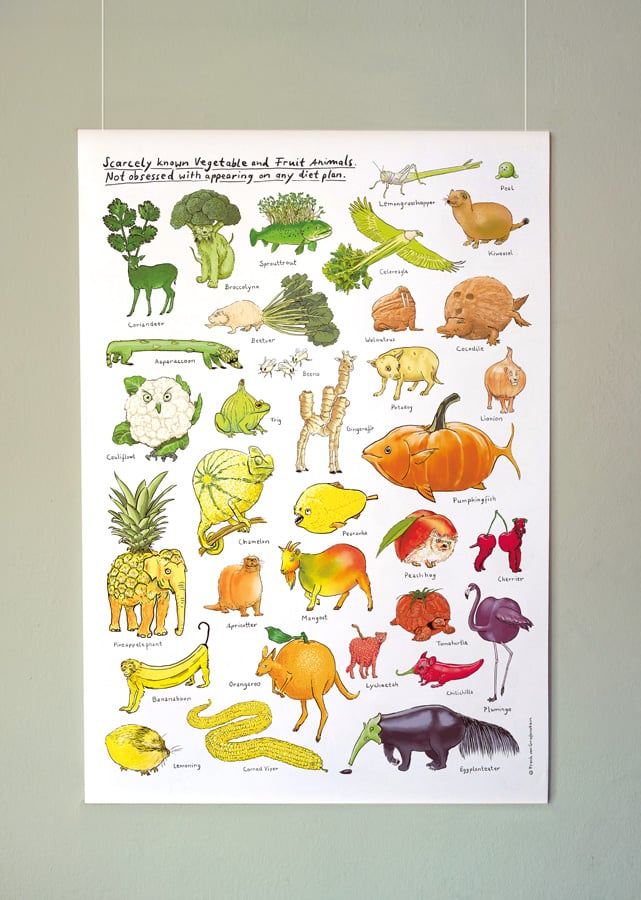 Image of NEU! Vegetable and Fruit Animals | Grosses Poster | DIN A1