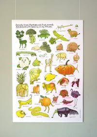 Image 1 of Vegetable and Fruit Animals | Großes Poster | DIN A1