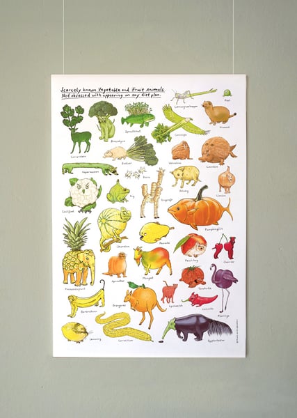 Image of Vegetable and Fruit Animals | Kleines Poster | DIN A2
