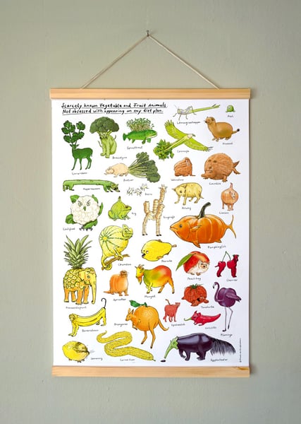 Image of NEU! Vegetable and Fruit Animals | Kleines Poster | DIN A2 mit Posterleisten