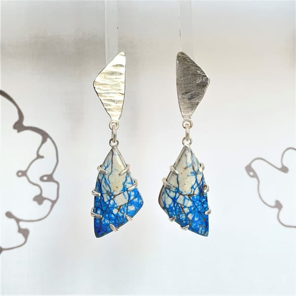 Image of Sterling silver and Azurite earrings