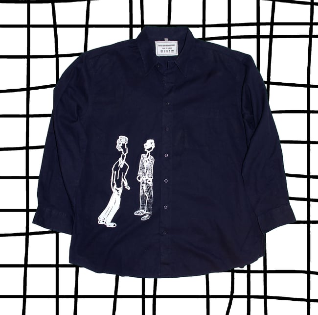 "SMALL TALK" NAVY LINEN