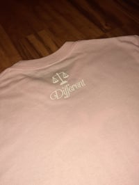 Image 2 of Pink & White "DIFFERENT" t-shirt