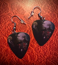 Image 1 of Horror guitar pick earrings!