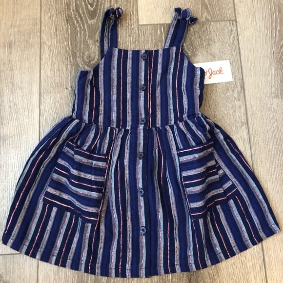 Image of Kids navy blue stripe dress 