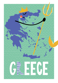 Greece Map Print
