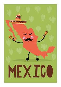 Mexico Map Print