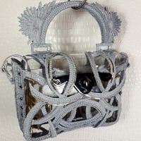 Image 1 of PRINTED HANDBAG GREY 1