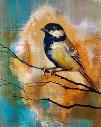 Image 3 of Original Canvas - Great Tit - 20cm x 50cm