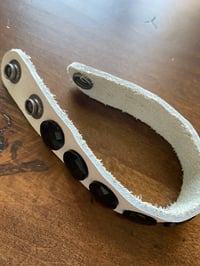 Image 3 of Black and white leather bracelet