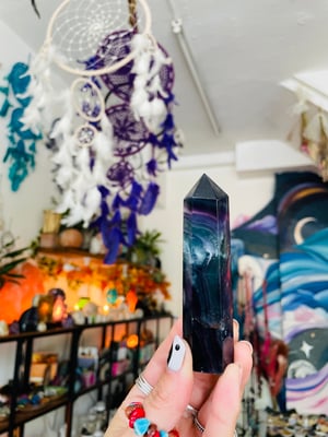 Image of Extra large rainbow fluorite tower 