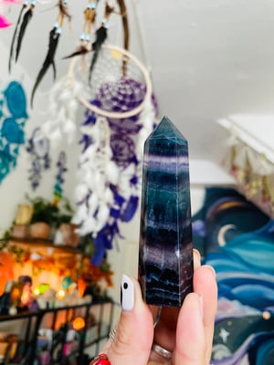 Image of Extra large rainbow fluorite tower 