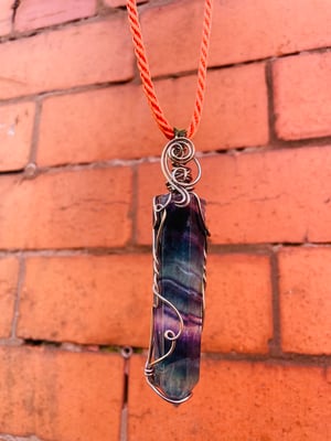 Image of Fluorite wand wire necklace 