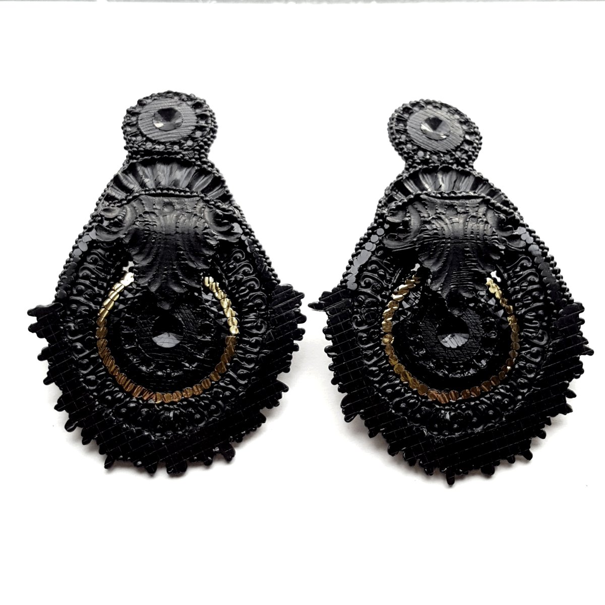 Image of PRINTED BLACK EARRING 3