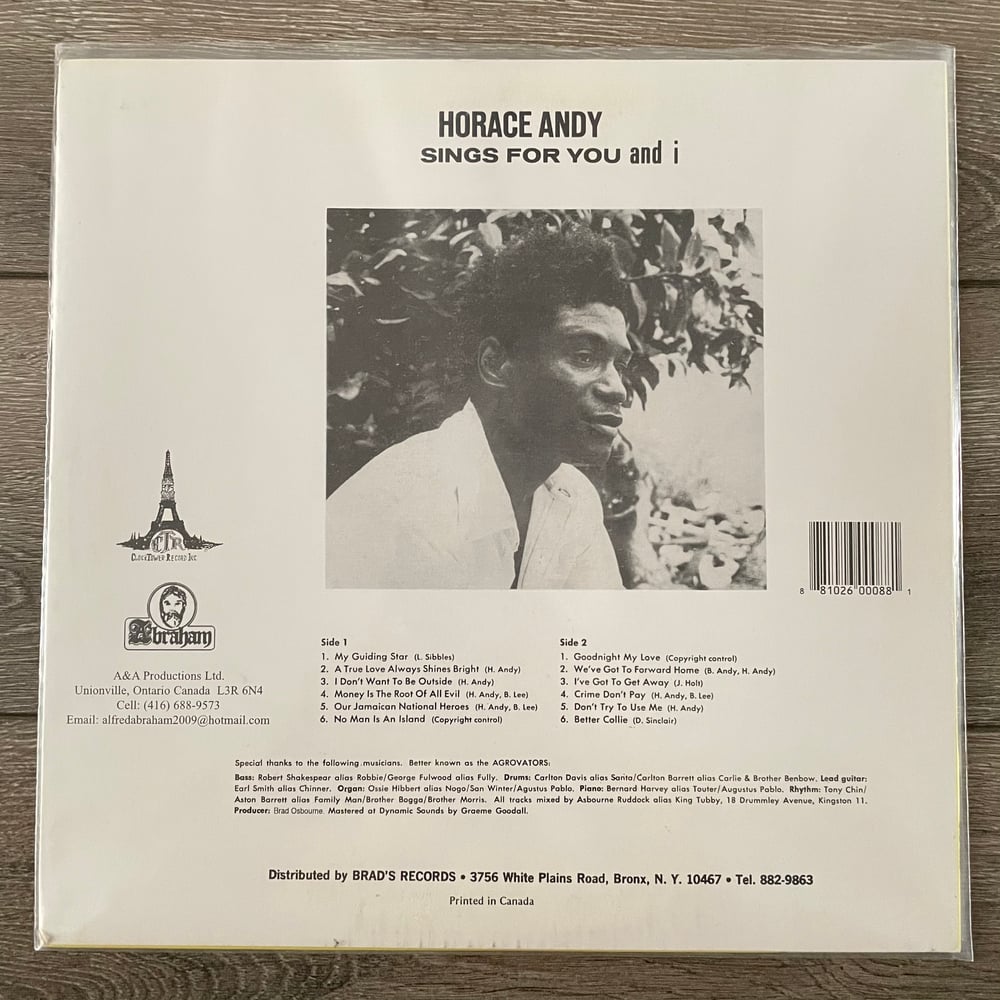 Image of Horace Andy - Sings For You And I Vinyl LP