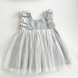 Image of Special occasion dress in dusty blue 