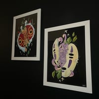 Image 1 of No Face Chrysanthemum Original Watercolor