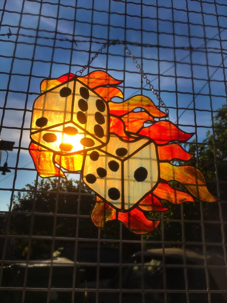 Image of flaming dice 
