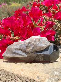 Image 1 of SMOKY QUARTZ, FLAT LAY- in matrix - BRAZIL 