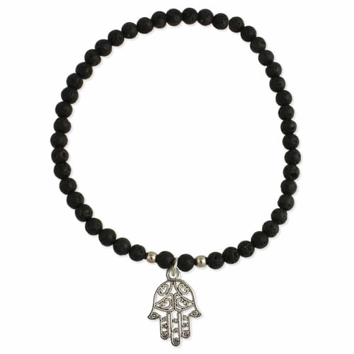 Image of Hamsa Hand & Lava Stone Stretch Bracelet