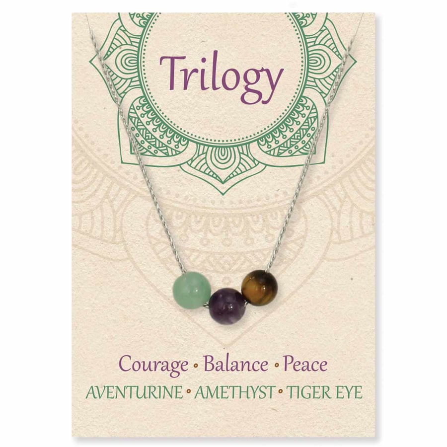 Image of Calming Trilogy Round Stone Necklace
