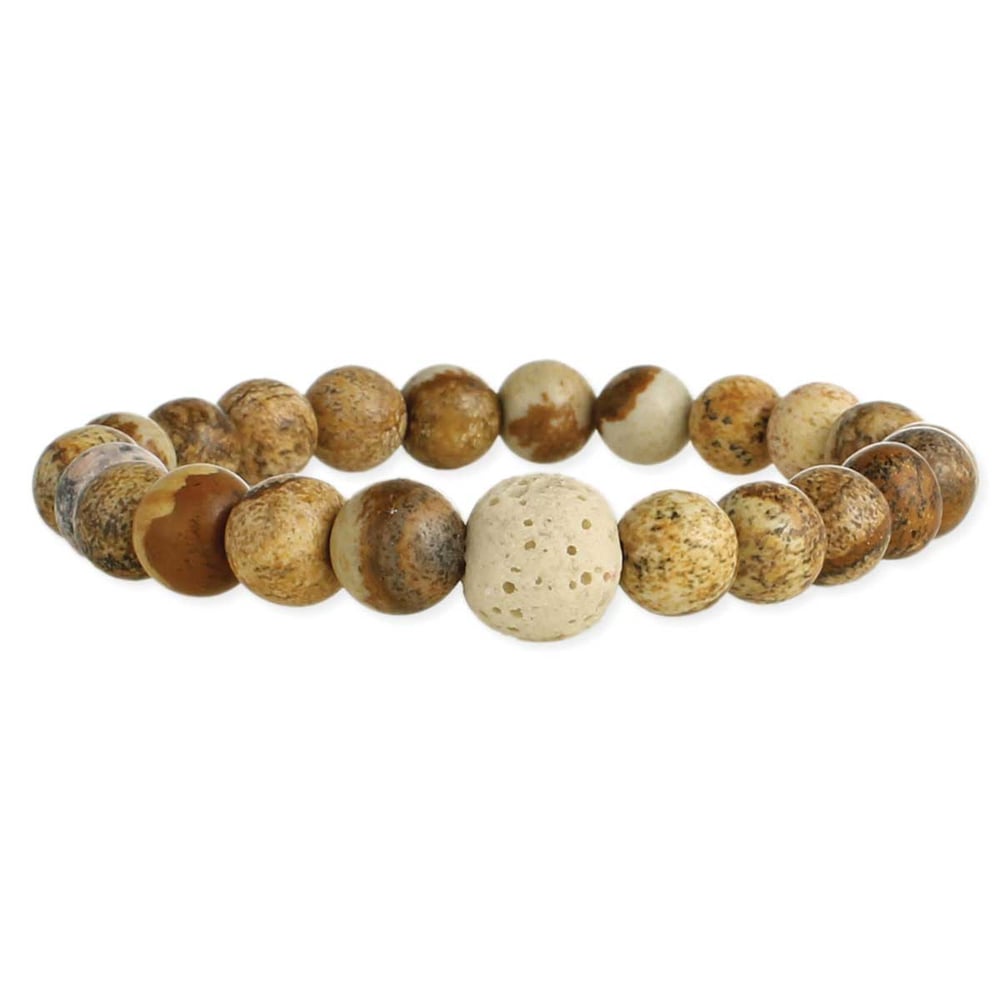 Image of Brown Picture Jasper Essential Oil Diffuser Bracelet