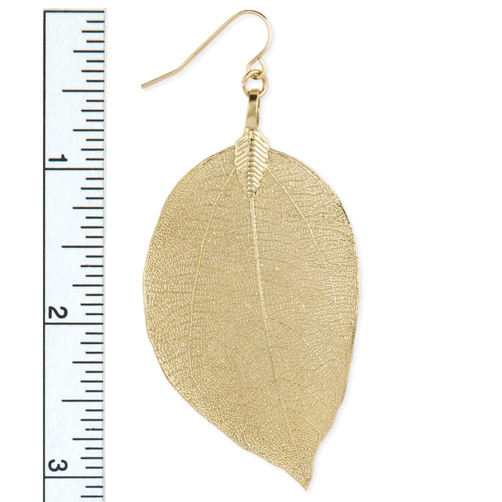 Image of Gold Natural Leaf Earring