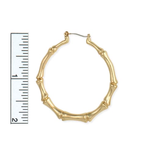 Image of Gold Bamboo Door Knocker Hoop Earring