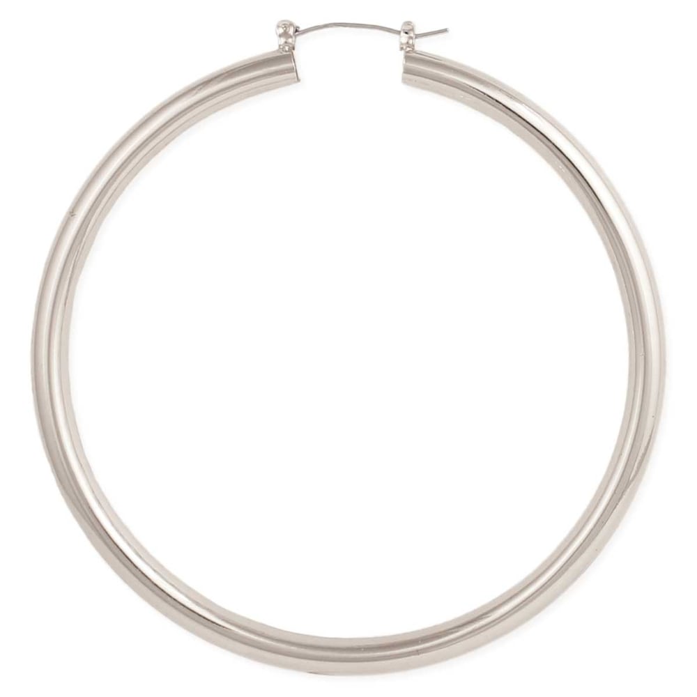 Image of Silver Hollow Oversized Hoop Earring