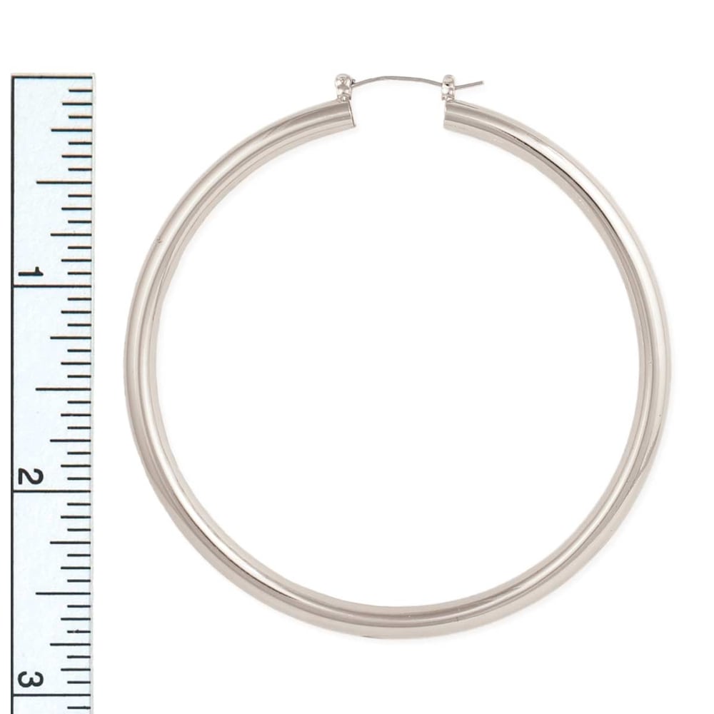 Image of Silver Hollow Oversized Hoop Earring