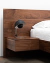 FLOATING BED WITH SOFT CLOSE DRAWERS IN AMERICAN WALNUT