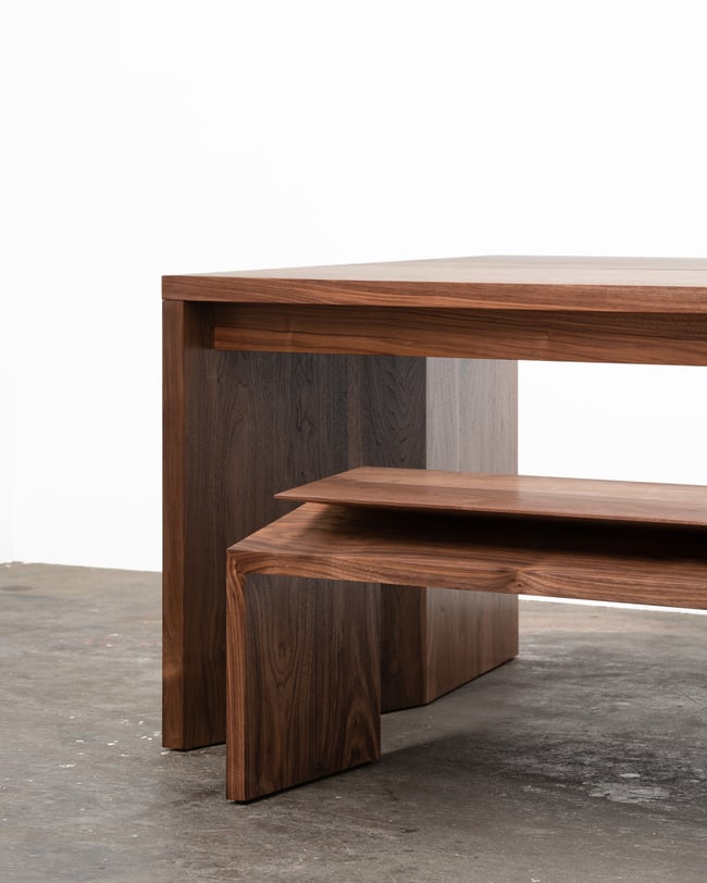 CLIPPED WING 1800MM BENCH IN AMERICAN WALNUT