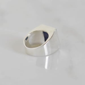 Image of Sodalite flat square cut wide band silver ring