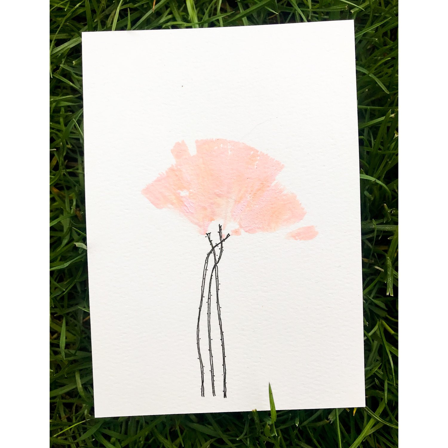 Poppy - Three fragile - 10,4x14,7 cm, acrylic on premium aquarelle paper