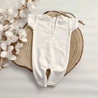 Image 2 of Newborn boys romper Lorenzo | sleeves | ecru