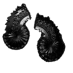 Image of PRINTED BLACK EARRINGS 3