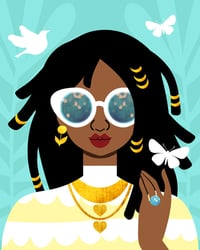 Locs Hairstyle Art Print