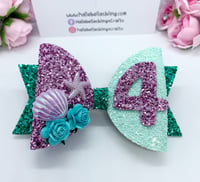Image 2 of Mermaid birthday age bow