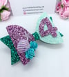 Mermaid birthday age bow