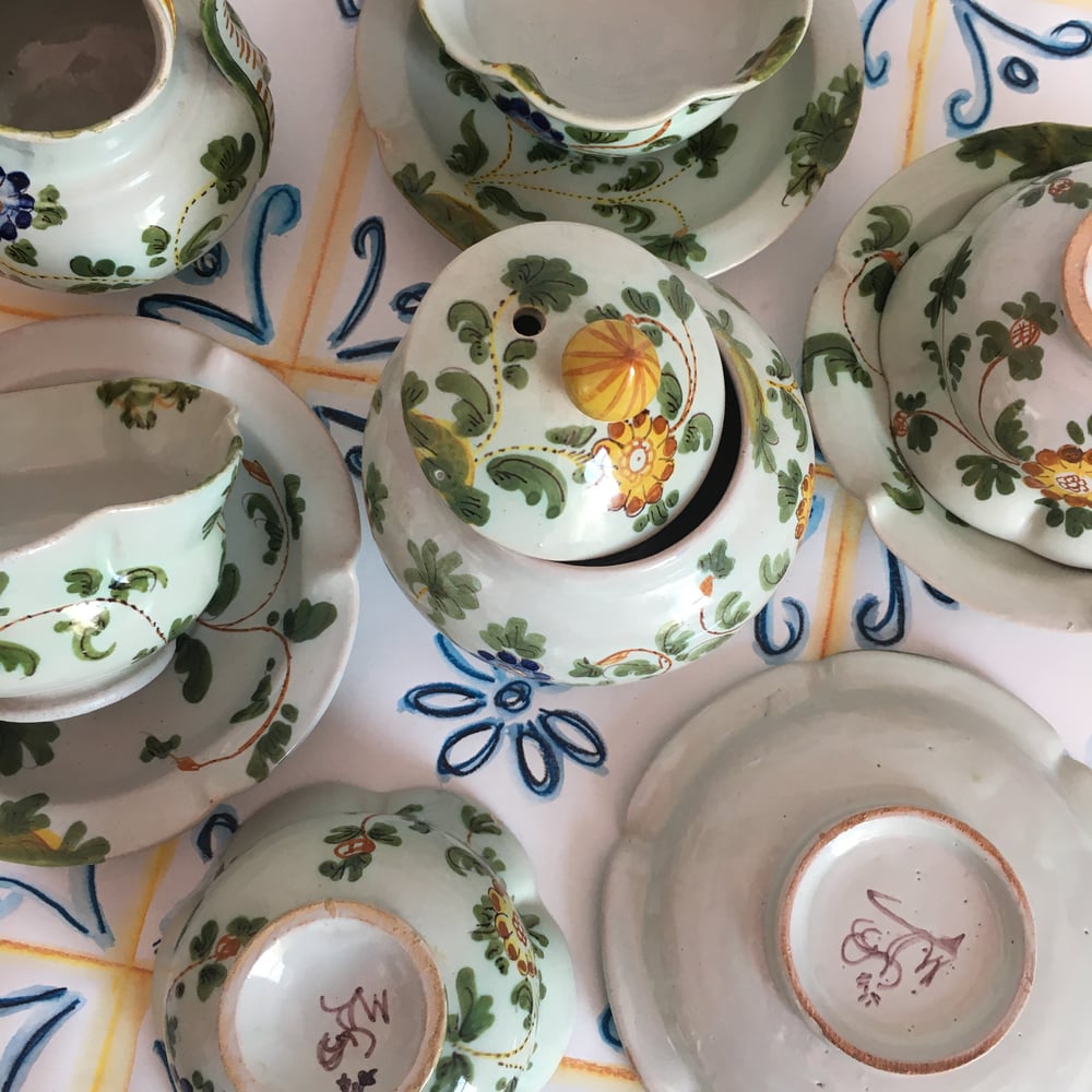 Image of Floral Italian tea set - 10 pieces 