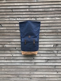 Image 5 of Blue E-bike pannier / Electric bike bag / waterproof bicycle bag / Bicycle bag in waxed canvas / Bik