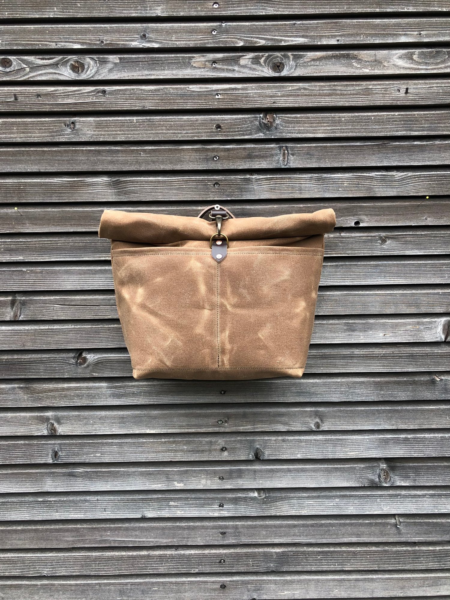 Image of Tan waxed canvas saddlebag for Super73  Motorcycle bag Bicycle bag in waxed canvas Bike