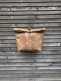 Image 2 of Tan waxed canvas saddlebag for Super73  Motorcycle bag Bicycle bag in waxed canvas Bike 