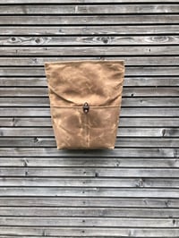 Image 5 of Tan waxed canvas saddlebag for Super73  Motorcycle bag Bicycle bag in waxed canvas Bike 