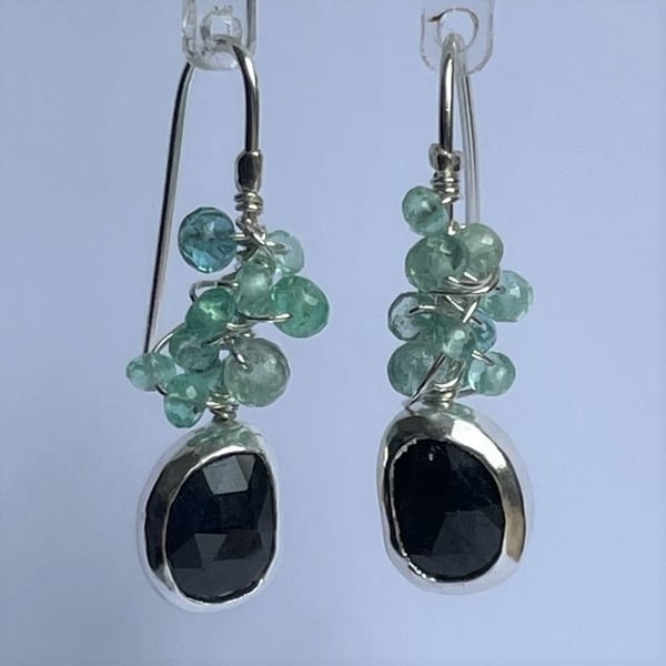 Image of Sapphire and Emerald earrings