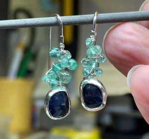 Image of Sapphire and Emerald earrings