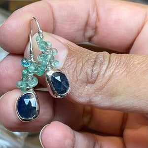 Image of Sapphire and Emerald earrings
