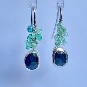 Image of Sapphire and Emerald earrings