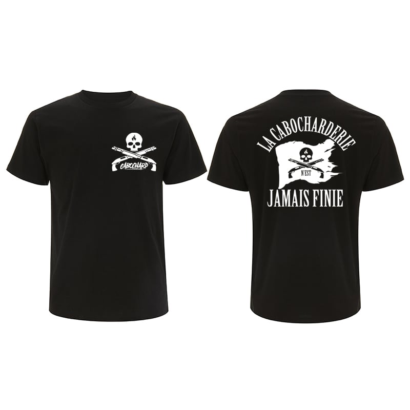 Image of TEE-SHIRT  NOIR R/V - LA CABOCHARDERIE N'EST JAMAIS FINIE 