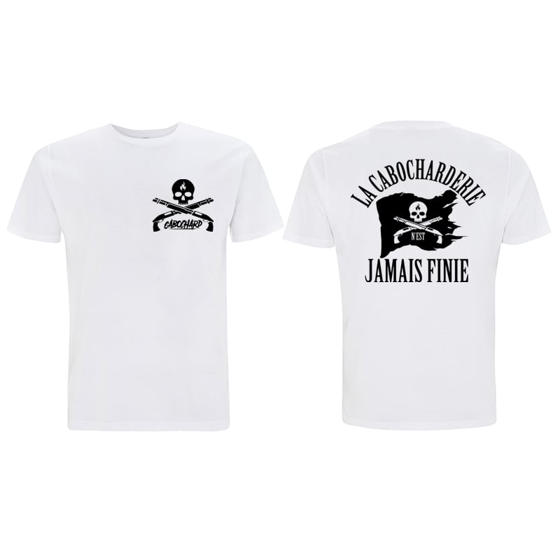 Image of TEE-SHIRT BLANC R/V - LA CABOCHARDERIE N'EST JAMAIS FINIE